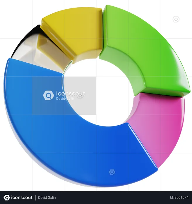 Donut Chart Financial Analysis  3D Icon