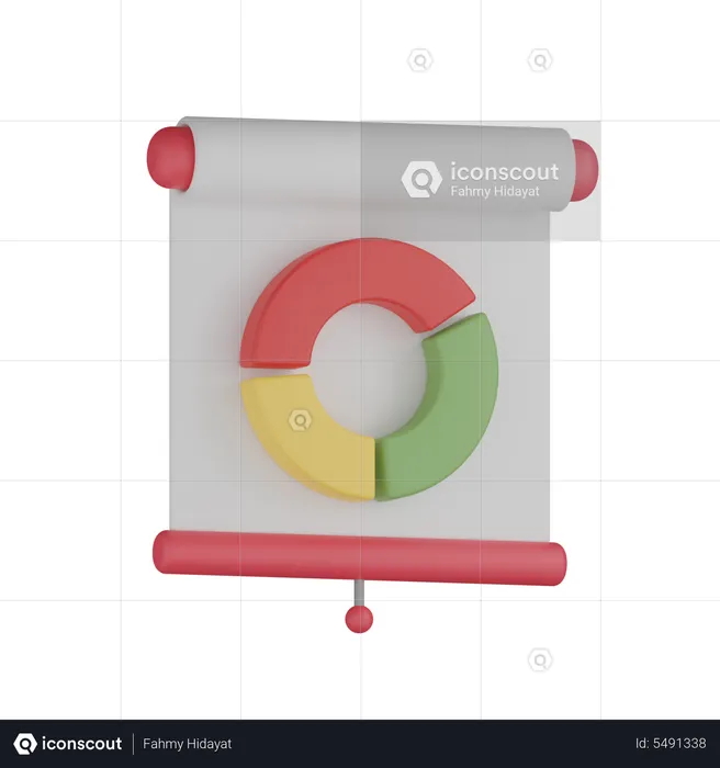 Donut Chart Presentation  3D Icon