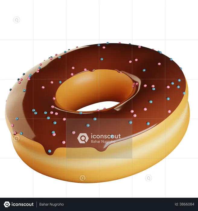 Donut Chocolate  3D Illustration