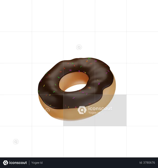 Donut Chocolate  3D Illustration