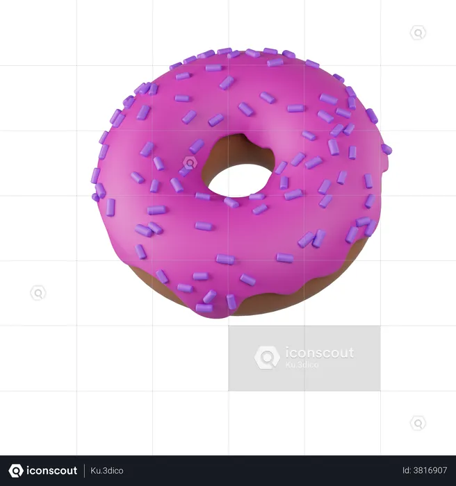 Donut con glaseado y malvaviscos  3D Icon