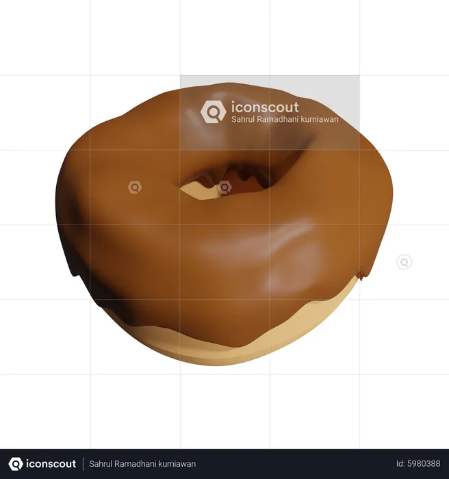 Rosquinha de chocolate  3D Icon