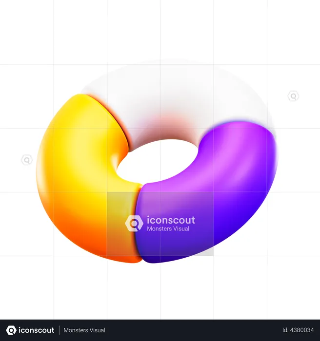 Donut-Diagramm  3D Illustration