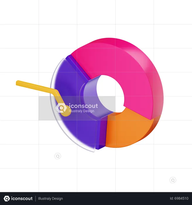 Donut-Diagramm  3D Icon