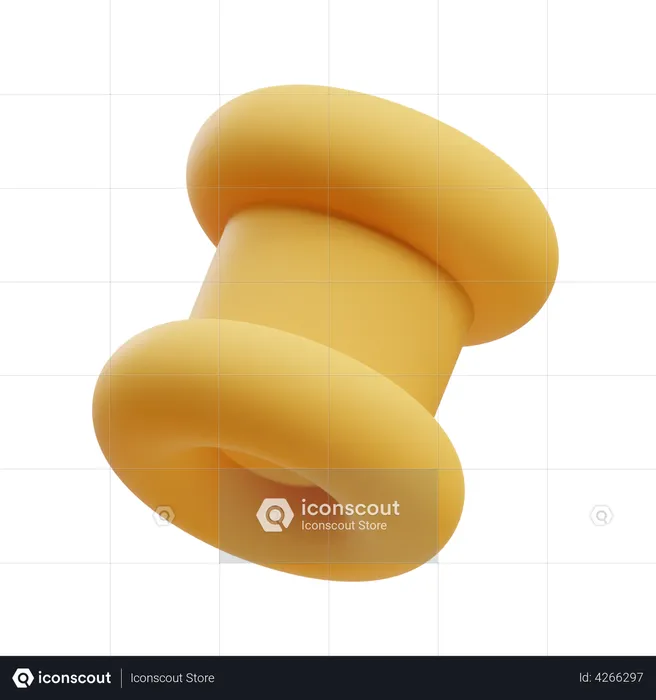 Donut End Cylinder  3D Illustration