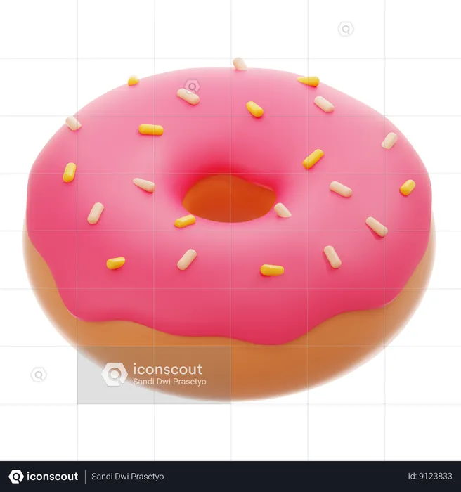 Donut de fresa  3D Icon