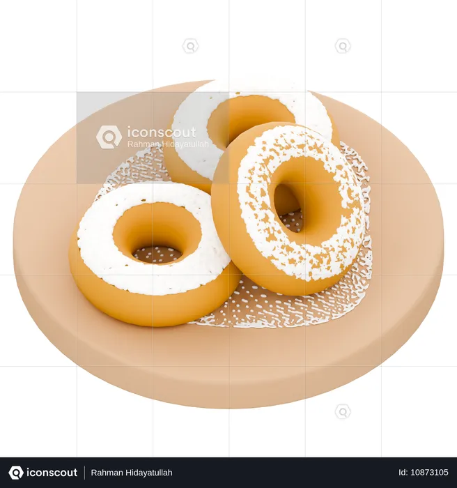 Donut indonésio  3D Icon