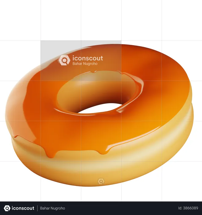 Donut-Orange  3D Illustration