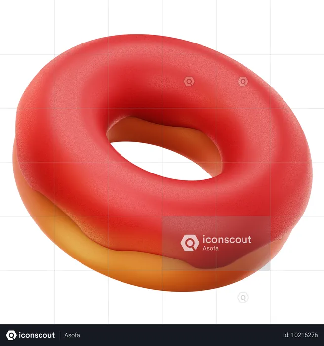 Donut rojo  3D Icon