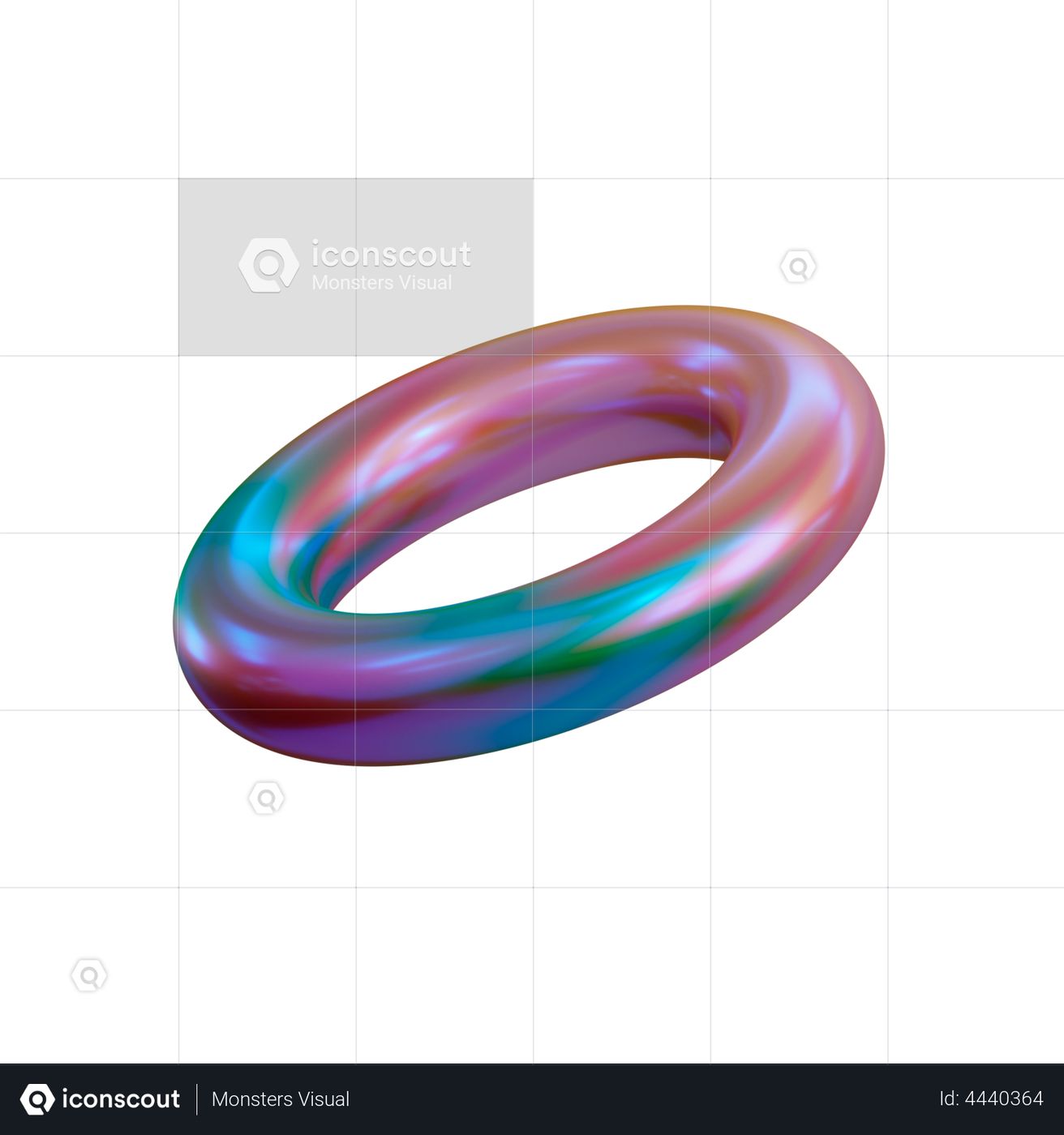 Premium Donut Shape 3D Illustration download in PNG, OBJ or Blend format