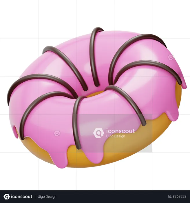 Donuts de chocolate e morango  3D Icon