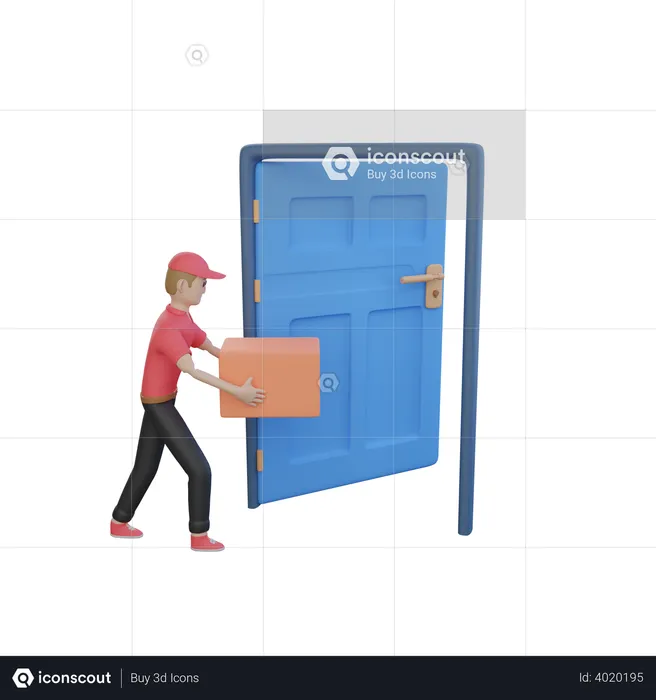 Door Delivery  3D Illustration