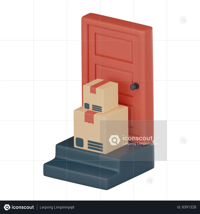 Door To Door Delivery  3D Icon