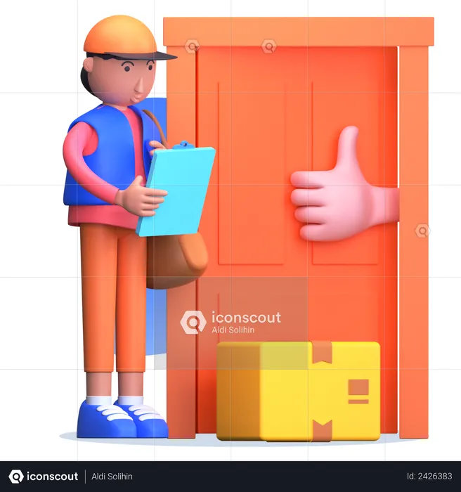 Door to door delivery  3D Illustration