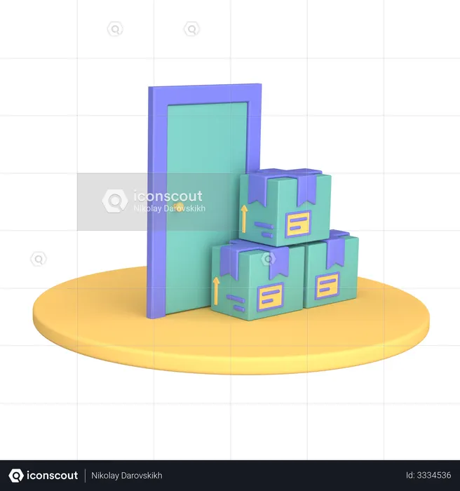 Door To Door Delivery  3D Illustration