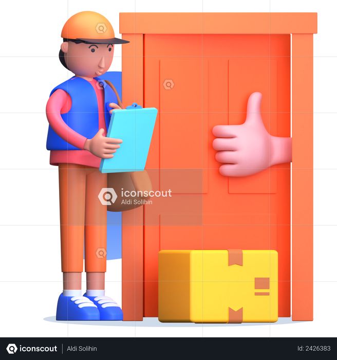 Door to door delivery 3D Illustration