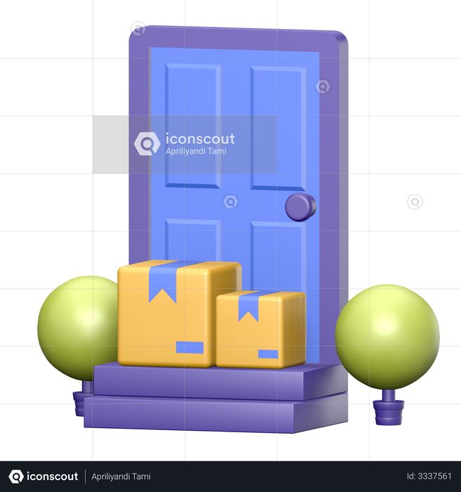 Door To Door Delivery 3D Illustration