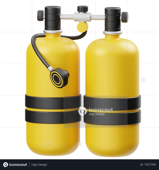 Doppel-Sauerstofftank  3D Icon