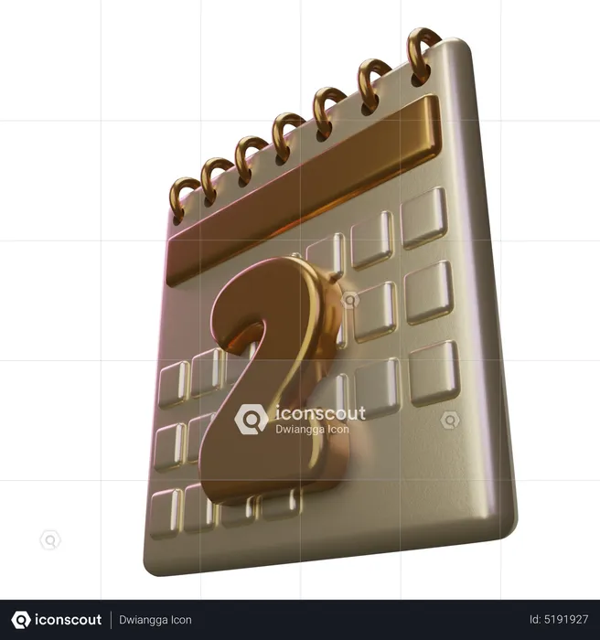 Dos calendario  3D Icon