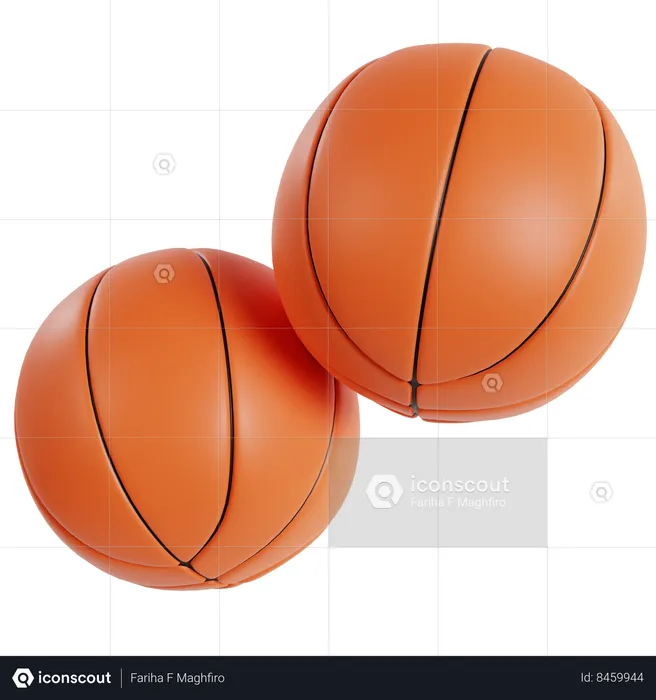 Dos pelotas de baloncesto naranjas  3D Icon