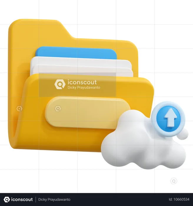 Téléchargement de dossier cloud  3D Icon