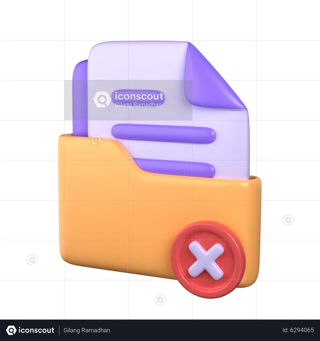 Dossier en échec  3D Icon