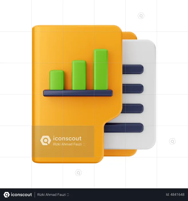 Dossier de diagrammes à barres  3D Icon