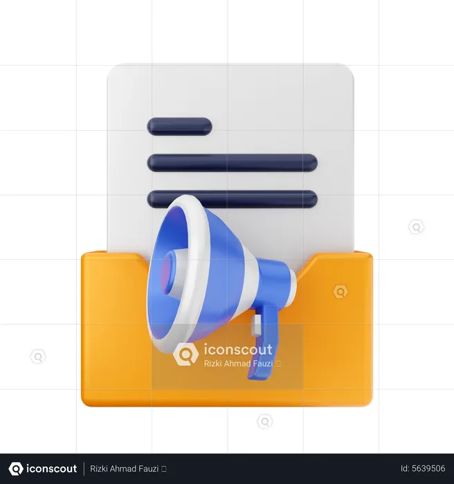 Dossier mégaphone  3D Icon