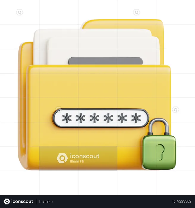 Dossier de mot de passe  3D Icon