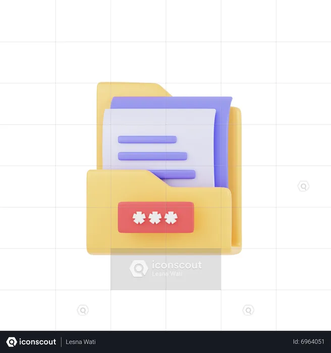 Mot de passe du dossier  3D Icon