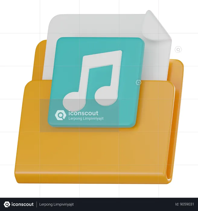 Dossier de musique  3D Icon