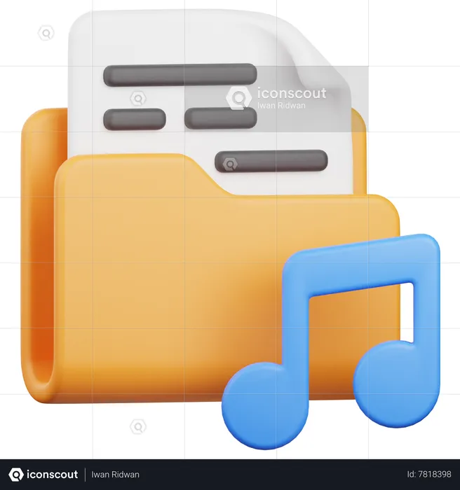 Dossier de musique  3D Icon