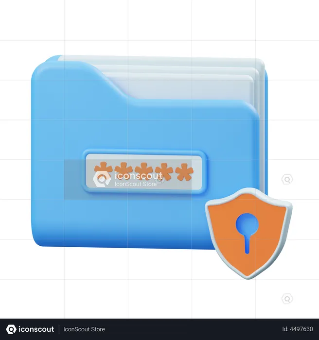 Sécurité des dossiers  3D Icon