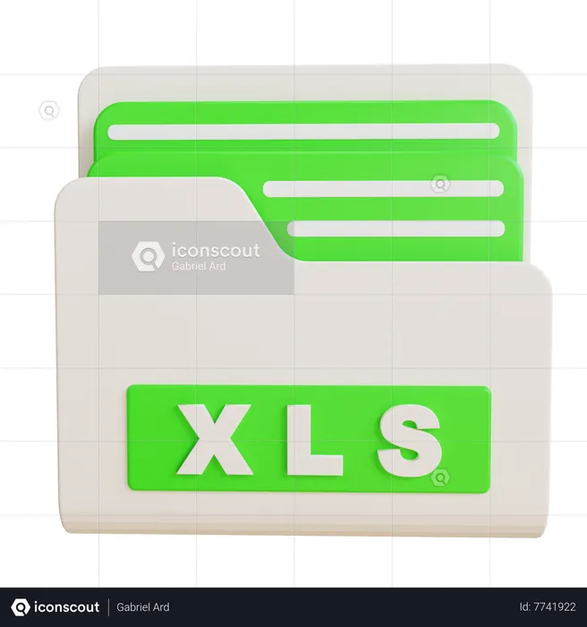 Dossier xls  3D Icon