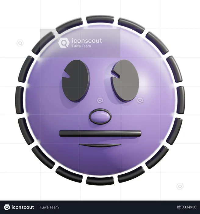Dotted line face Emoji 3D Icon
