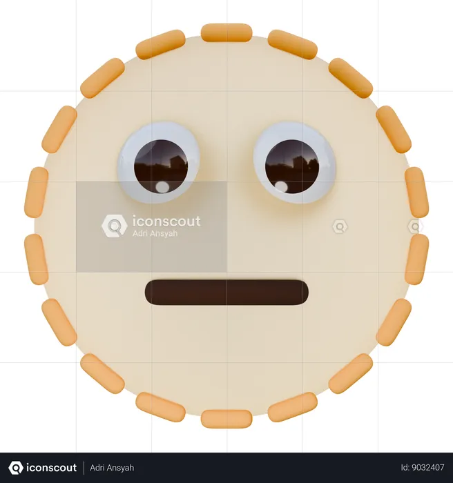 Dotted Line Face Emoji 3D Icon