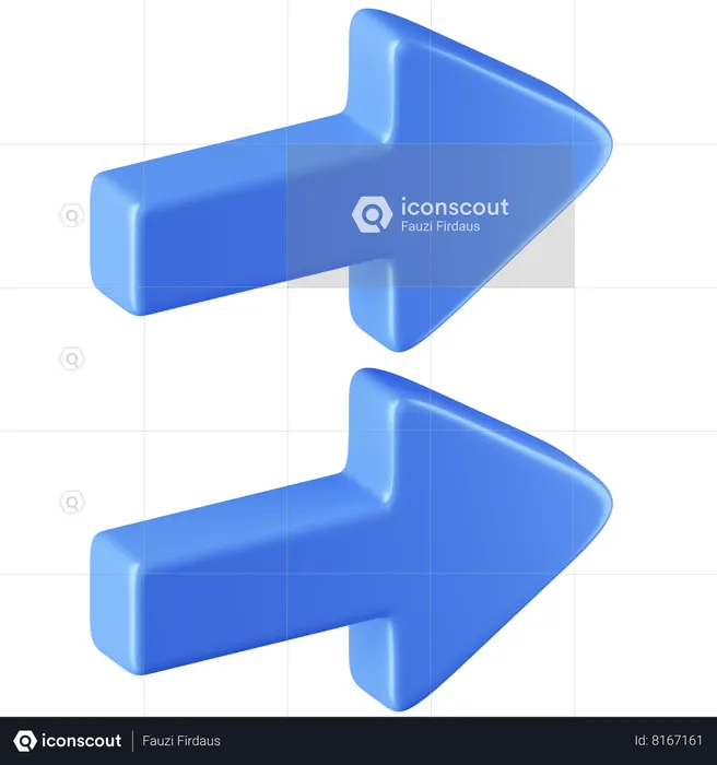 Double Arrow Right  3D Icon