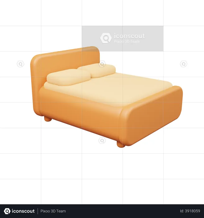 Double Bed  3D Illustration