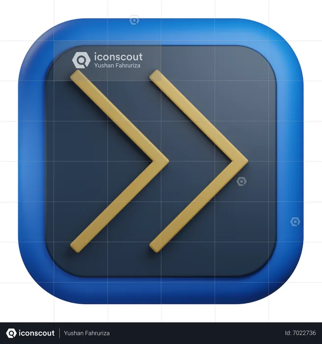 Double chevron arrow right  3D Icon