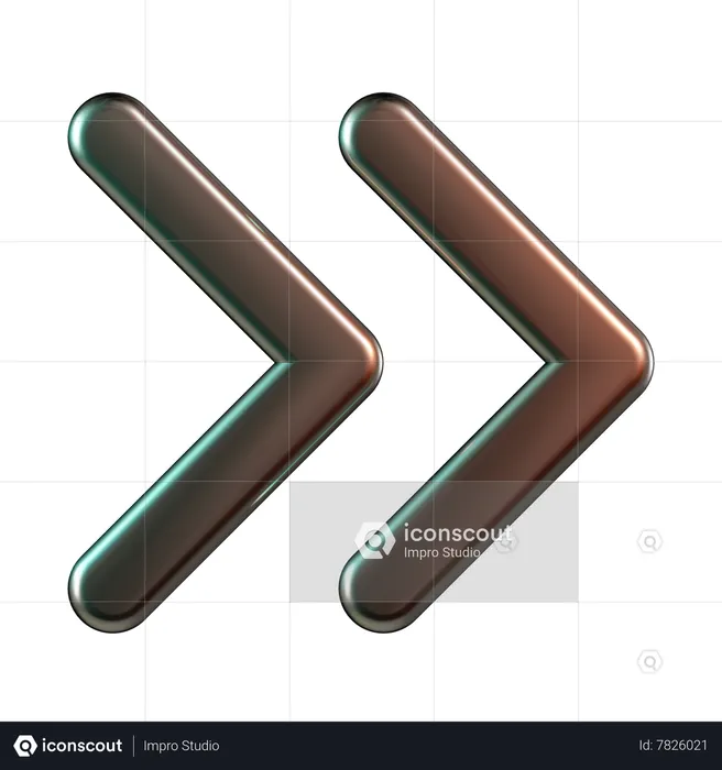 Double Chevron Right  3D Icon