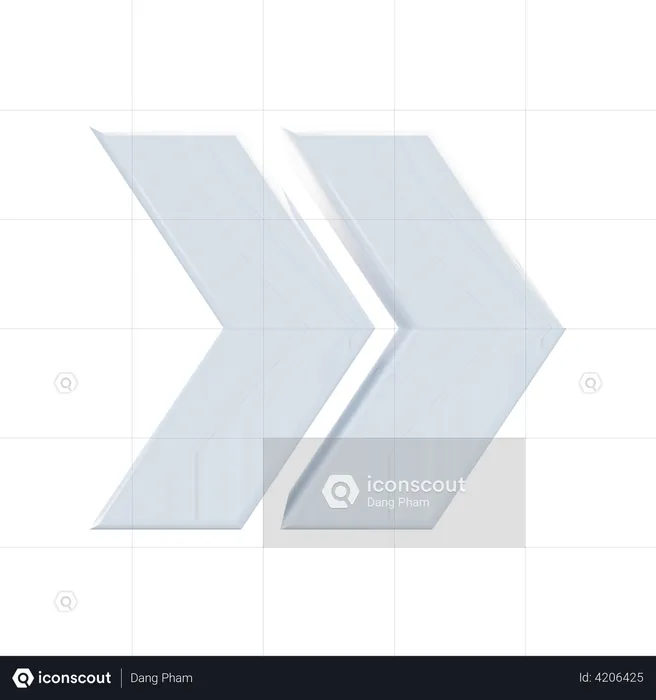 Double Chevron Right Arrow  3D Illustration