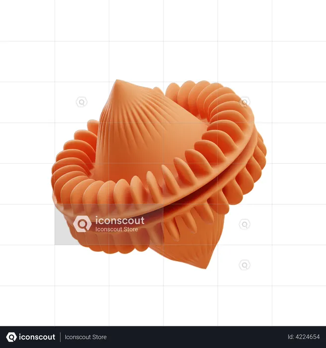 Double cone extrusion  3D Illustration
