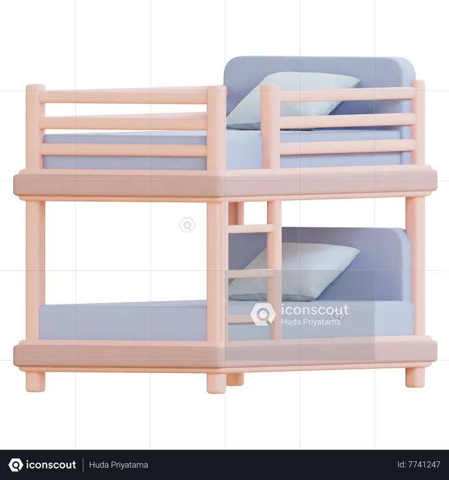 Double Deck Bed  3D Icon