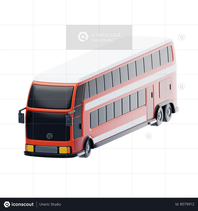 Double Decker Bus  3D Icon