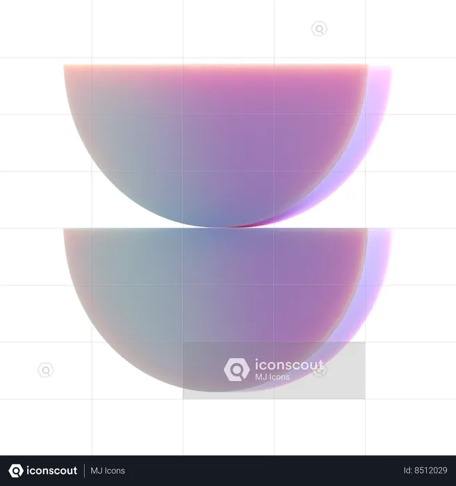 Double Half Circle  3D Icon