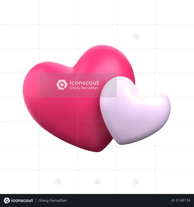 Double Heart  3D Icon