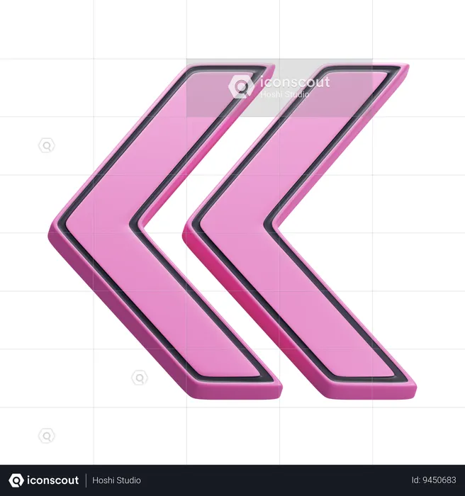 Double left arrow  3D Icon