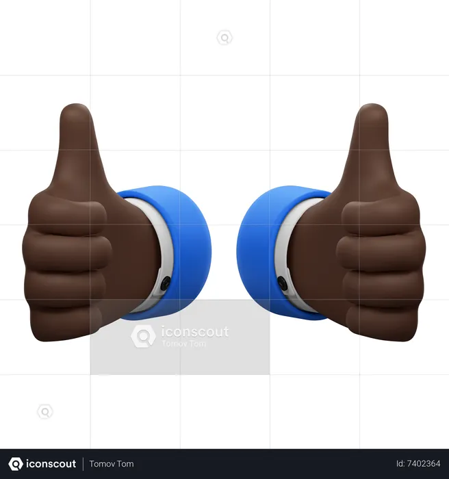 Double Like Hands Gesture  3D Icon