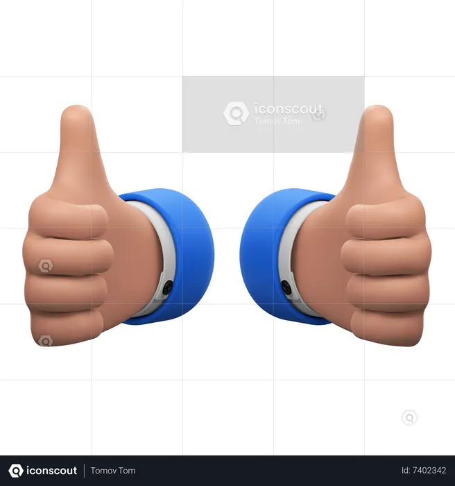 Double Like Hands Gesture  3D Icon