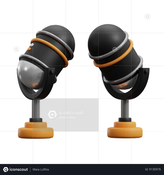 Double Mic  3D Icon